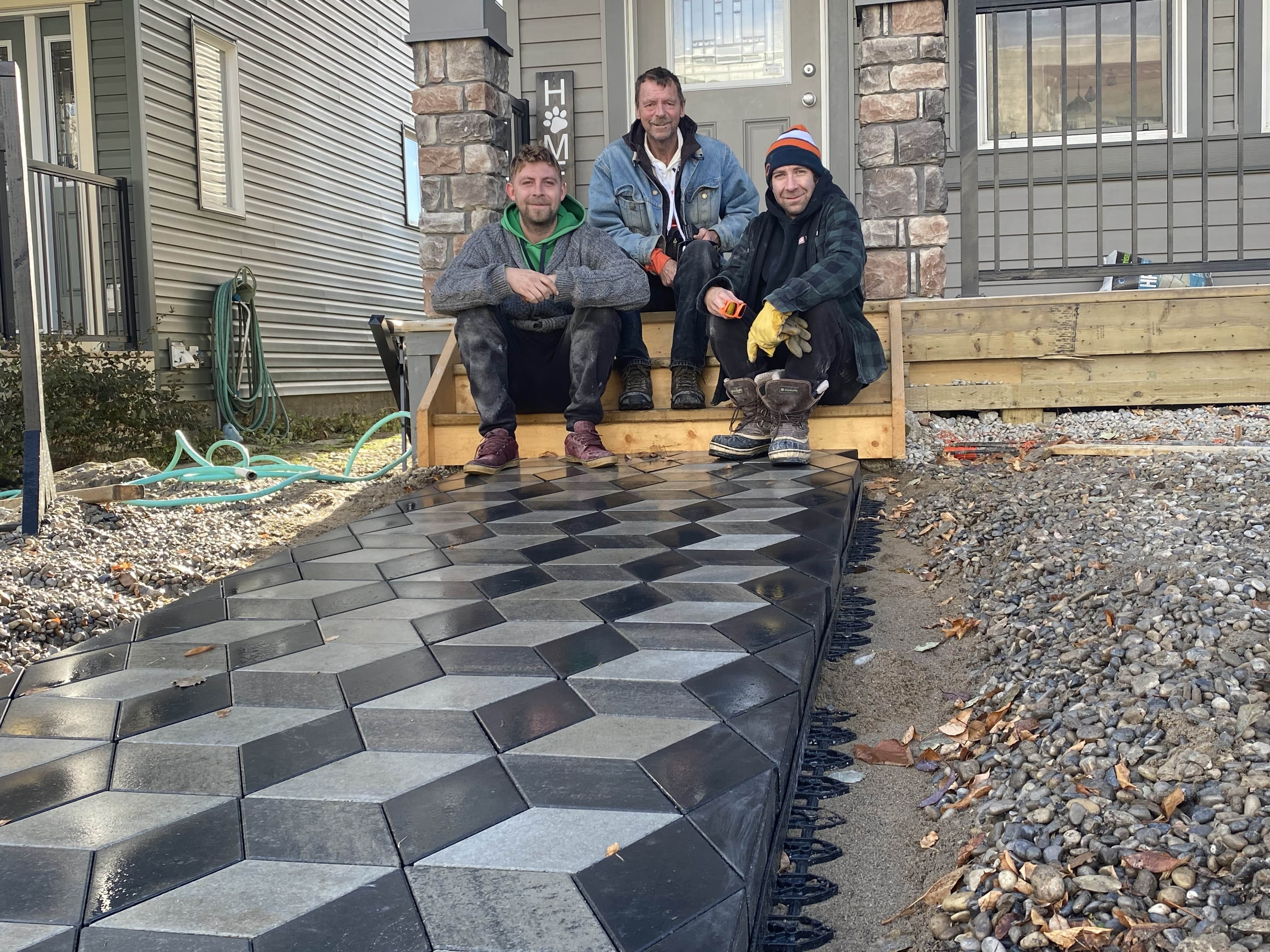 honeycomb-patio-stones-landscaping-family-team